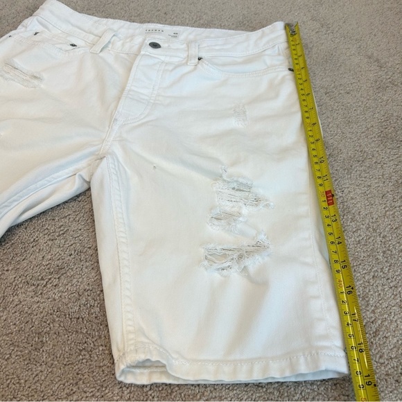 TOPMAN white distressed denim Jean shorts Sz 30🇨🇦 - Picture 8 of 9